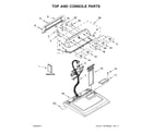 Maytag MEDX6STBW1 top and console parts diagram