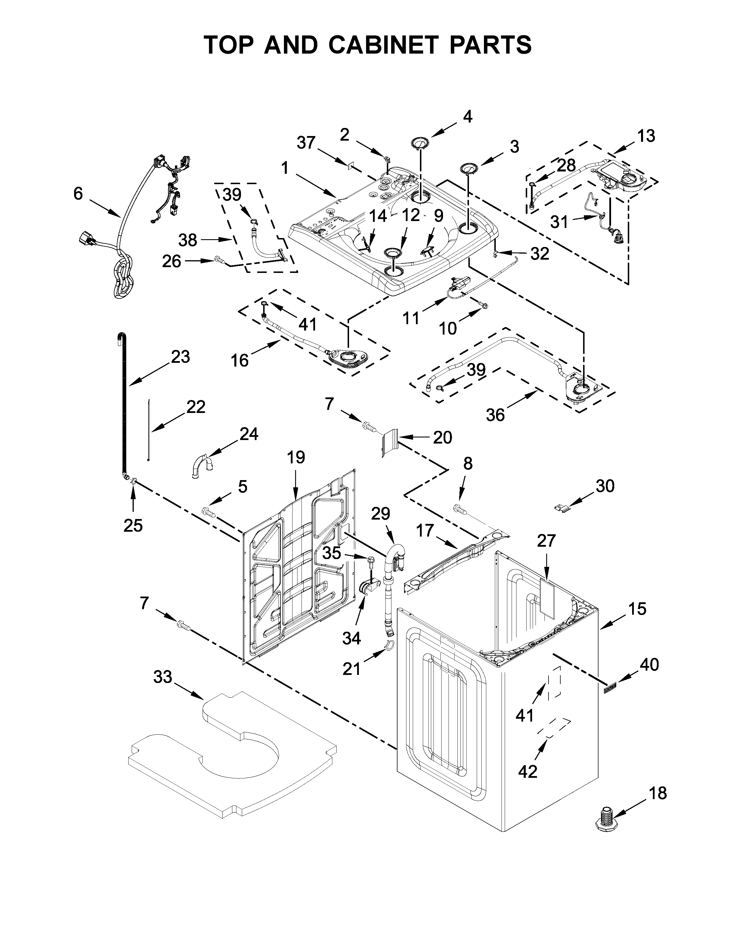 TOP AND CABINET PARTS