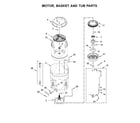 Maytag MVWB955FW0 motor, basket and tub parts diagram