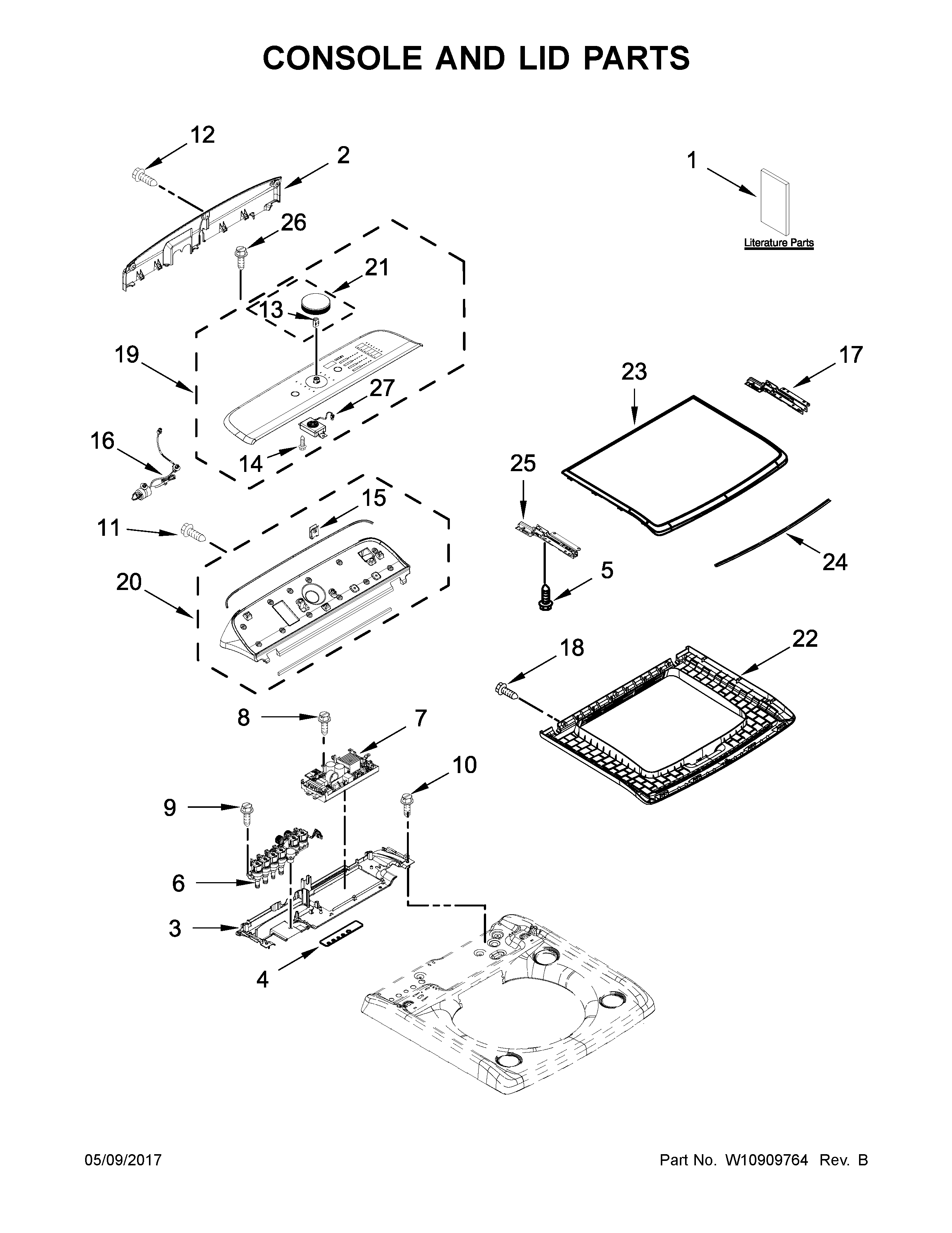 Console and lid parts