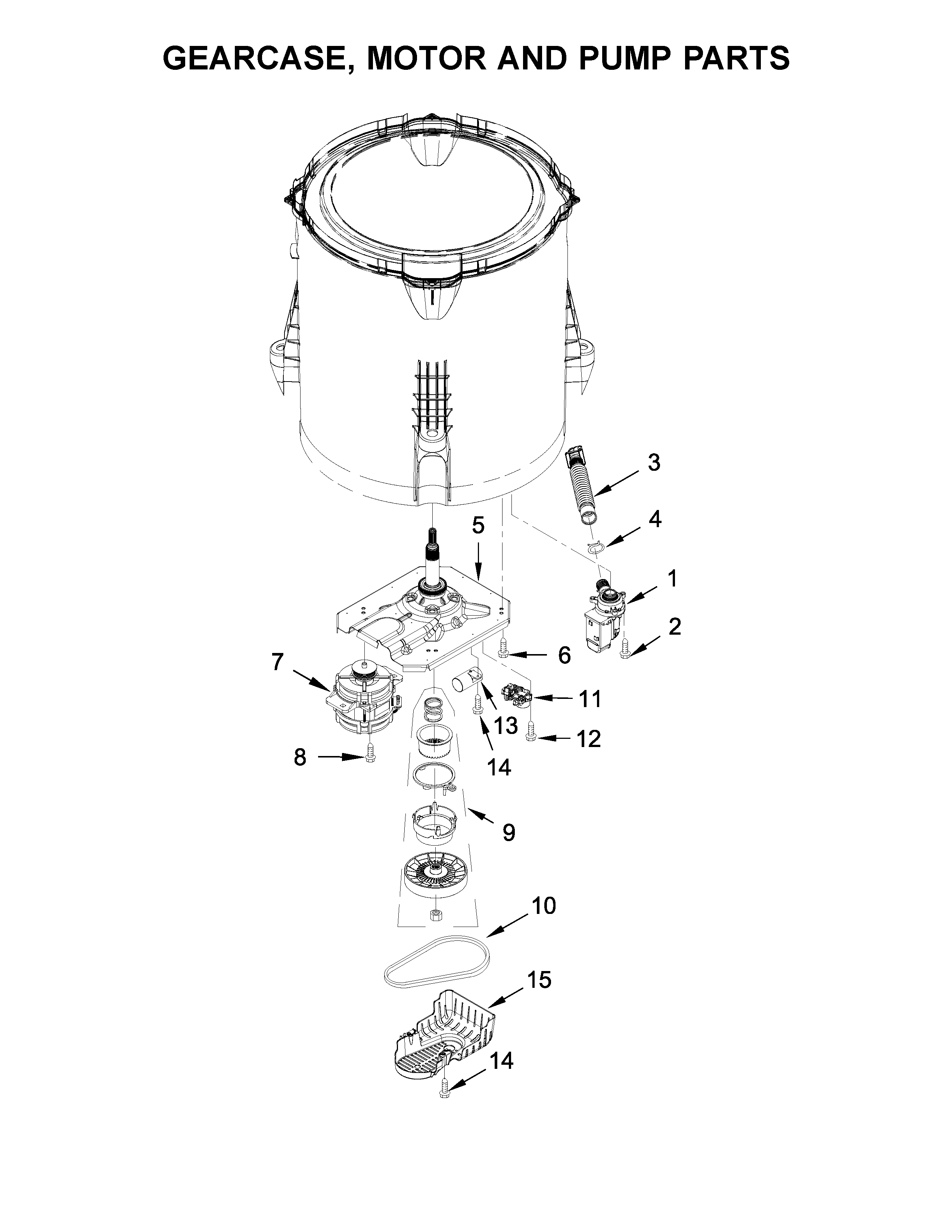 GEARCASE, MOTOR AND PUMP PARTS