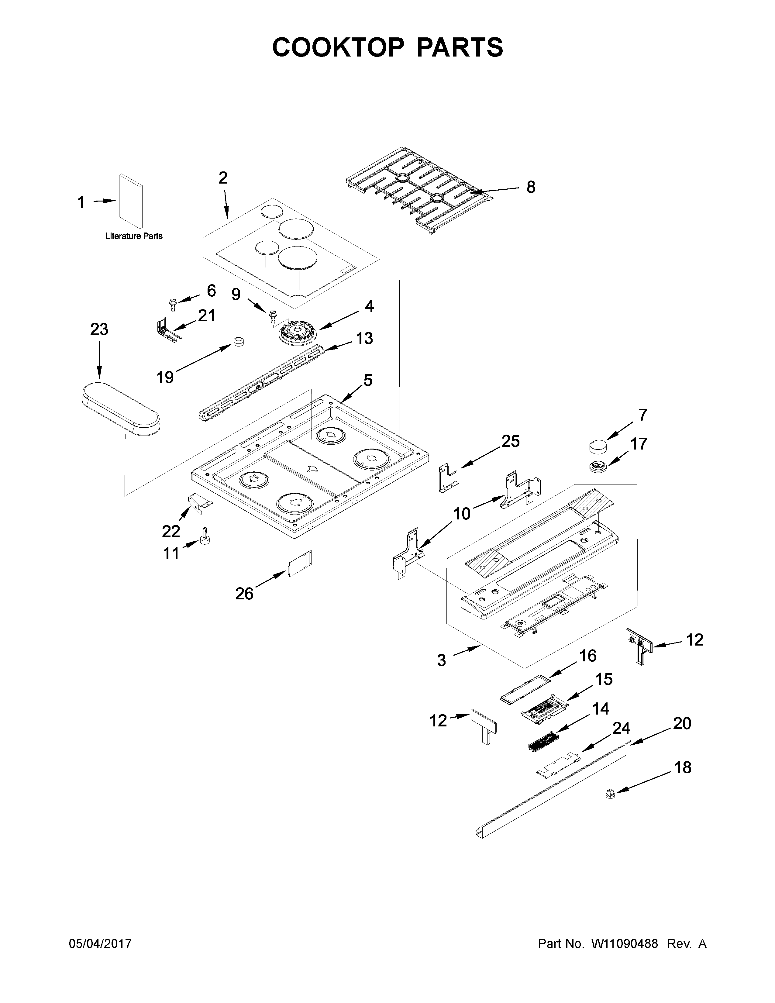 Cooktop parts
