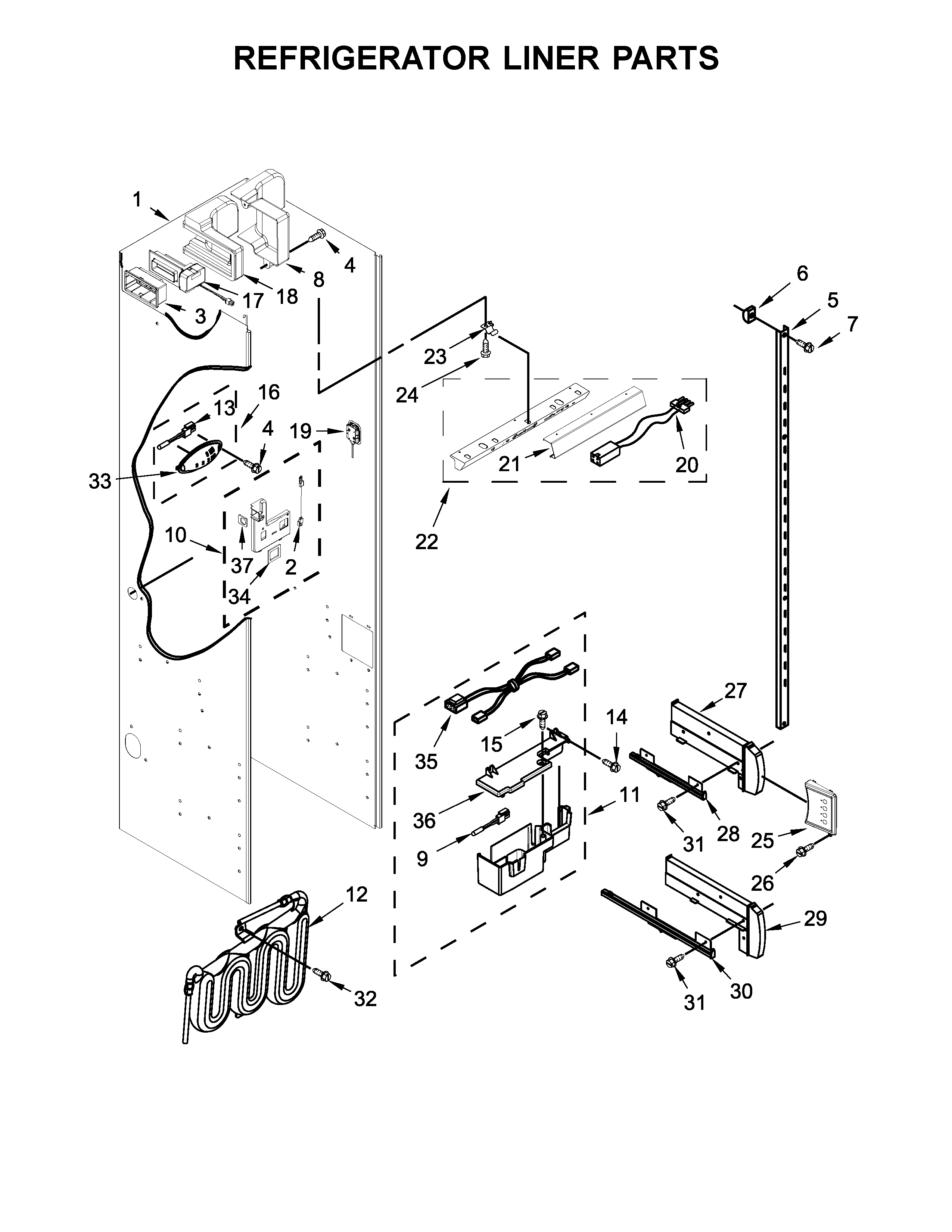 Refrigerator liner parts