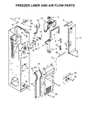 Freezer liner and air flow parts
