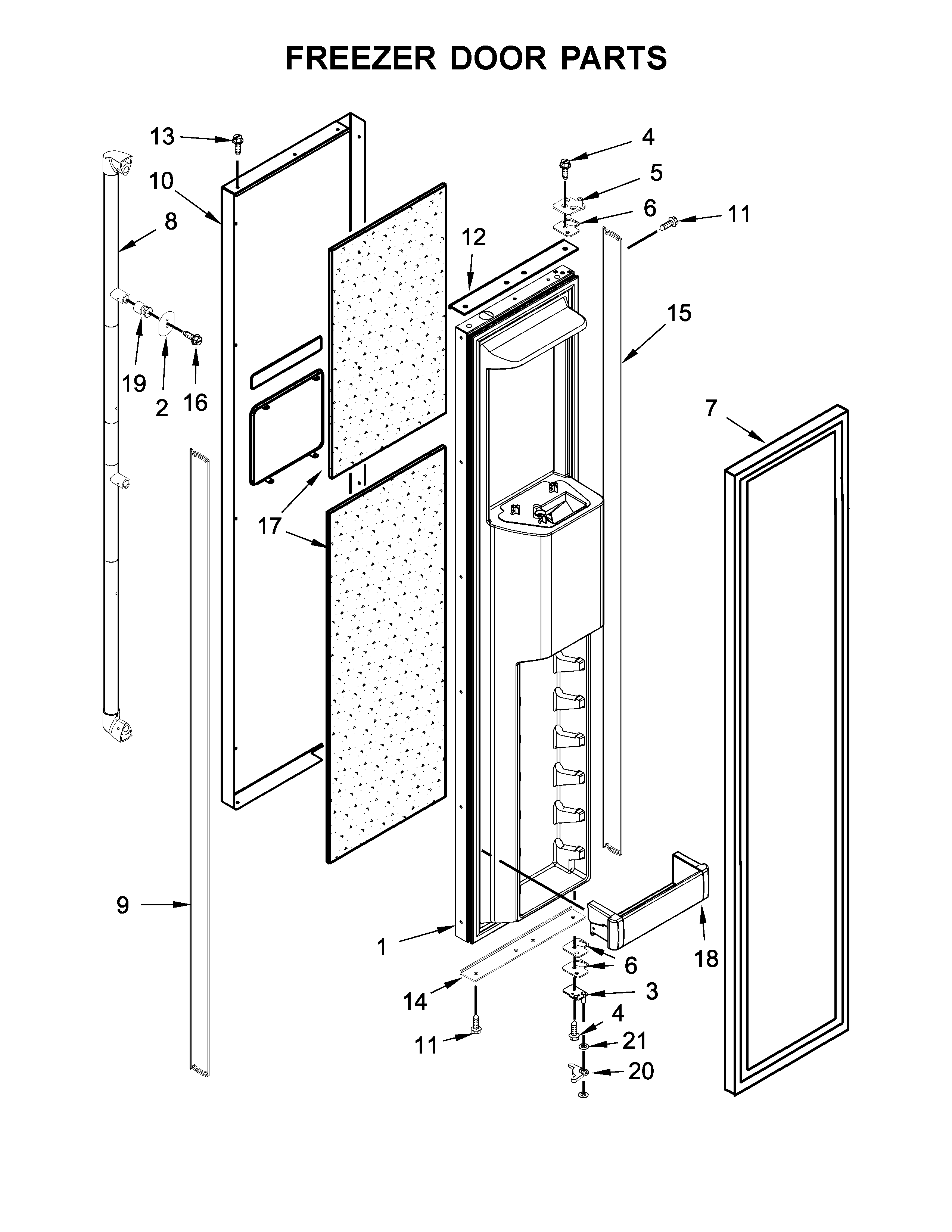Freezer door parts