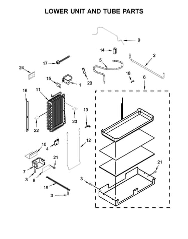 Lower unit and tube parts