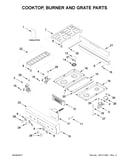 Cooktop, burner and grate parts