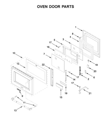 Oven door parts
