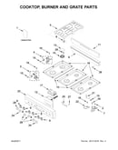 Cooktop, burner and grate parts