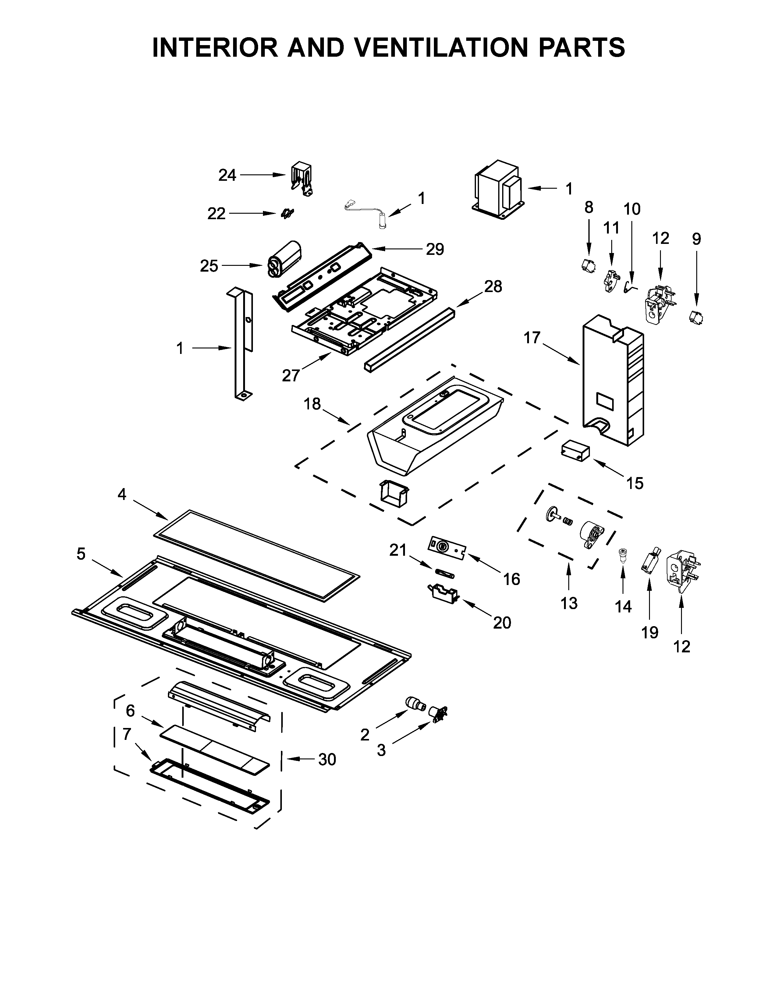 Interior and ventilation parts