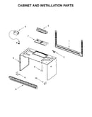 Cabinet and installation parts