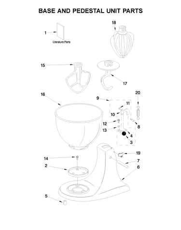 Base and pedestal unit parts