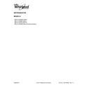 Whirlpool WRT311FZDW00 cover sheet diagram