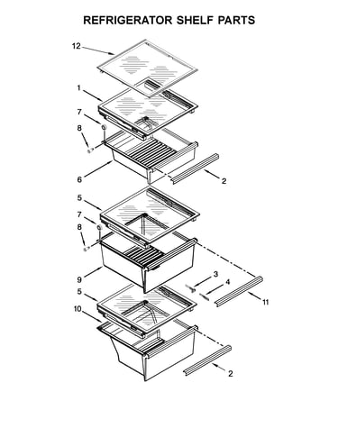 Refrigerator shelf parts