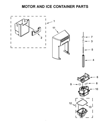 Motor and ice container parts