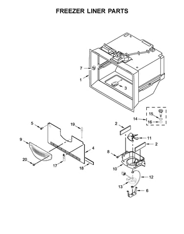 Freezer liner parts