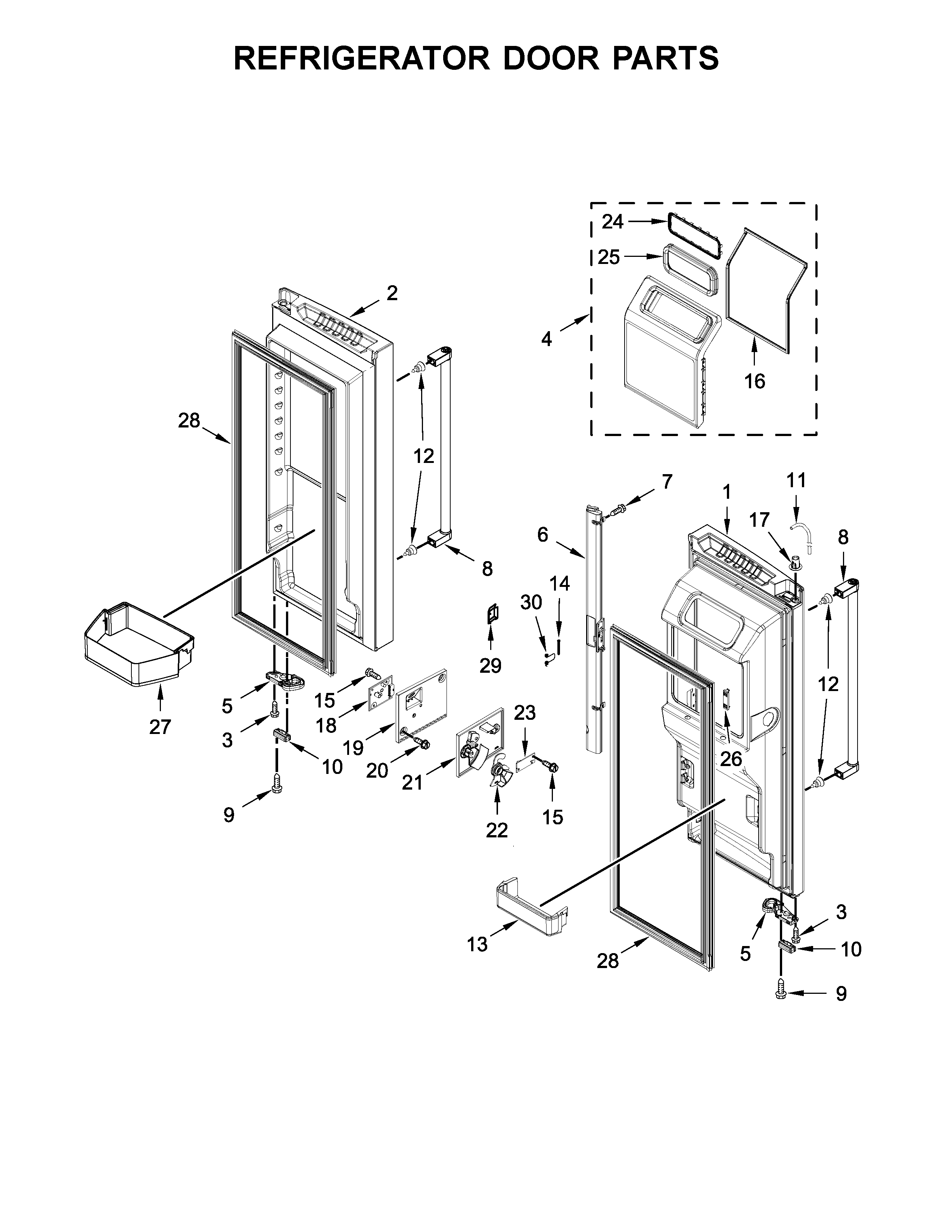 Refrigerator door parts