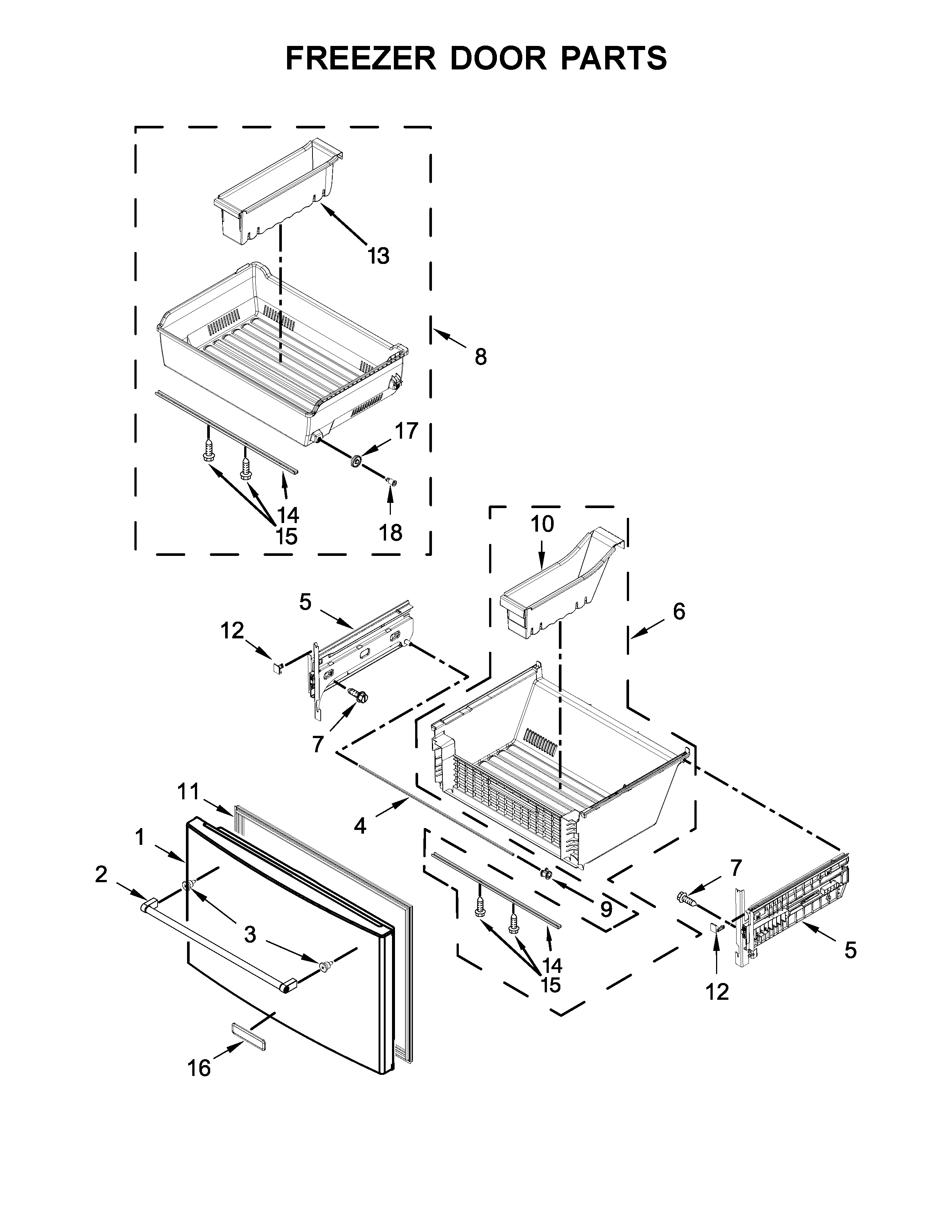 Freezer door parts