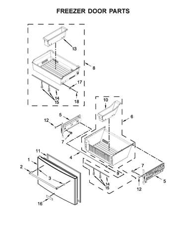 Freezer door parts