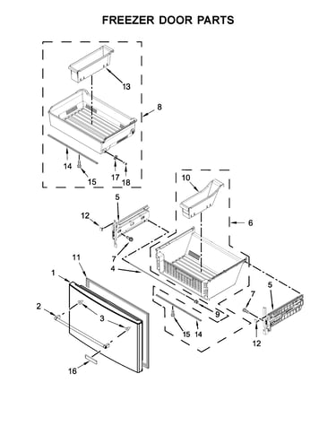 Freezer door parts