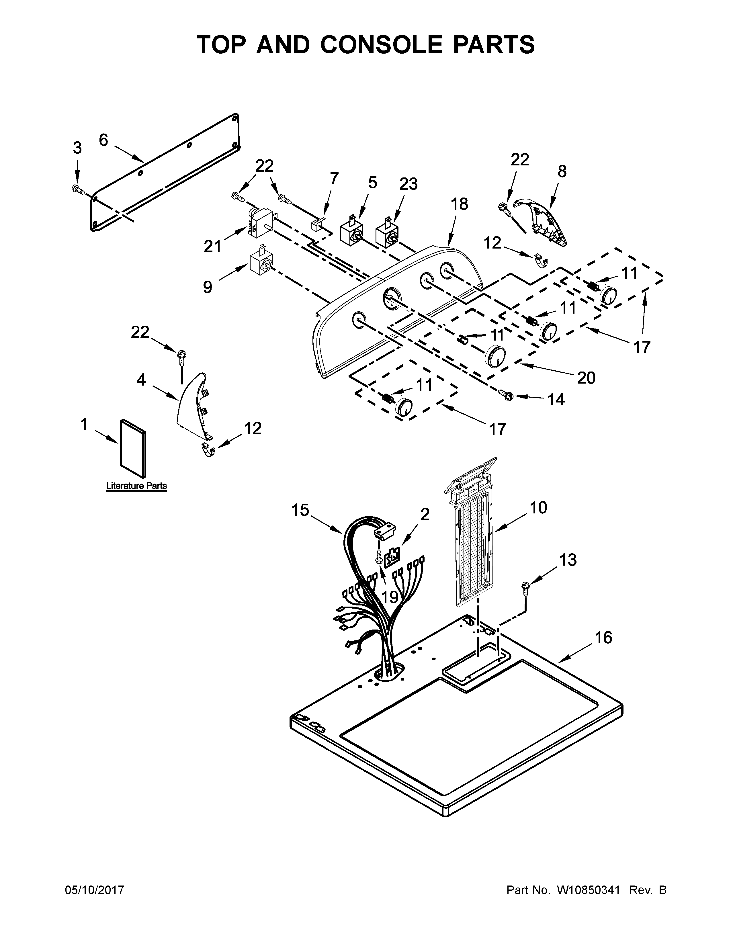 Top and console parts