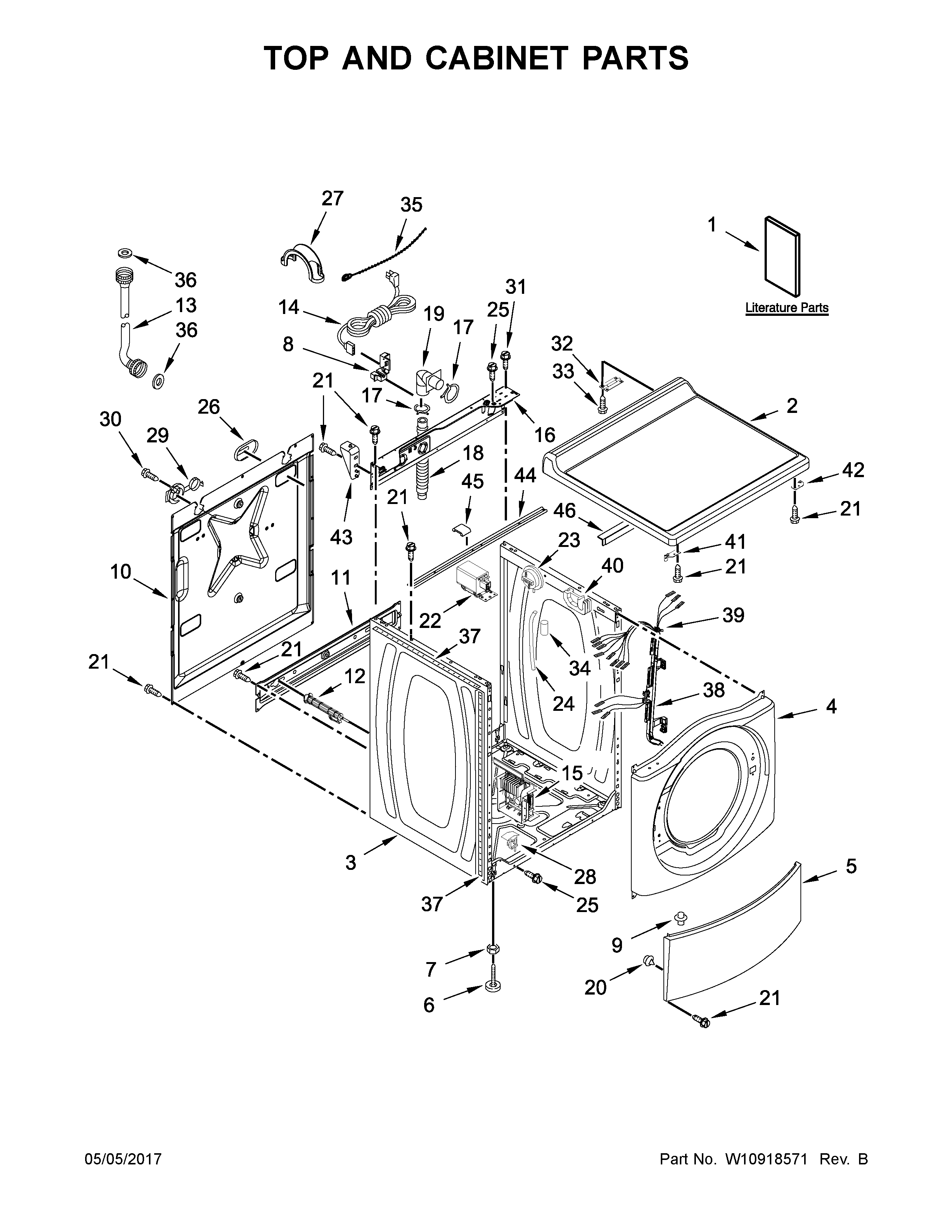 Top and cabinet parts