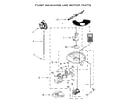 Whirlpool WDF560SAFM1 pump, washarm and motor parts diagram
