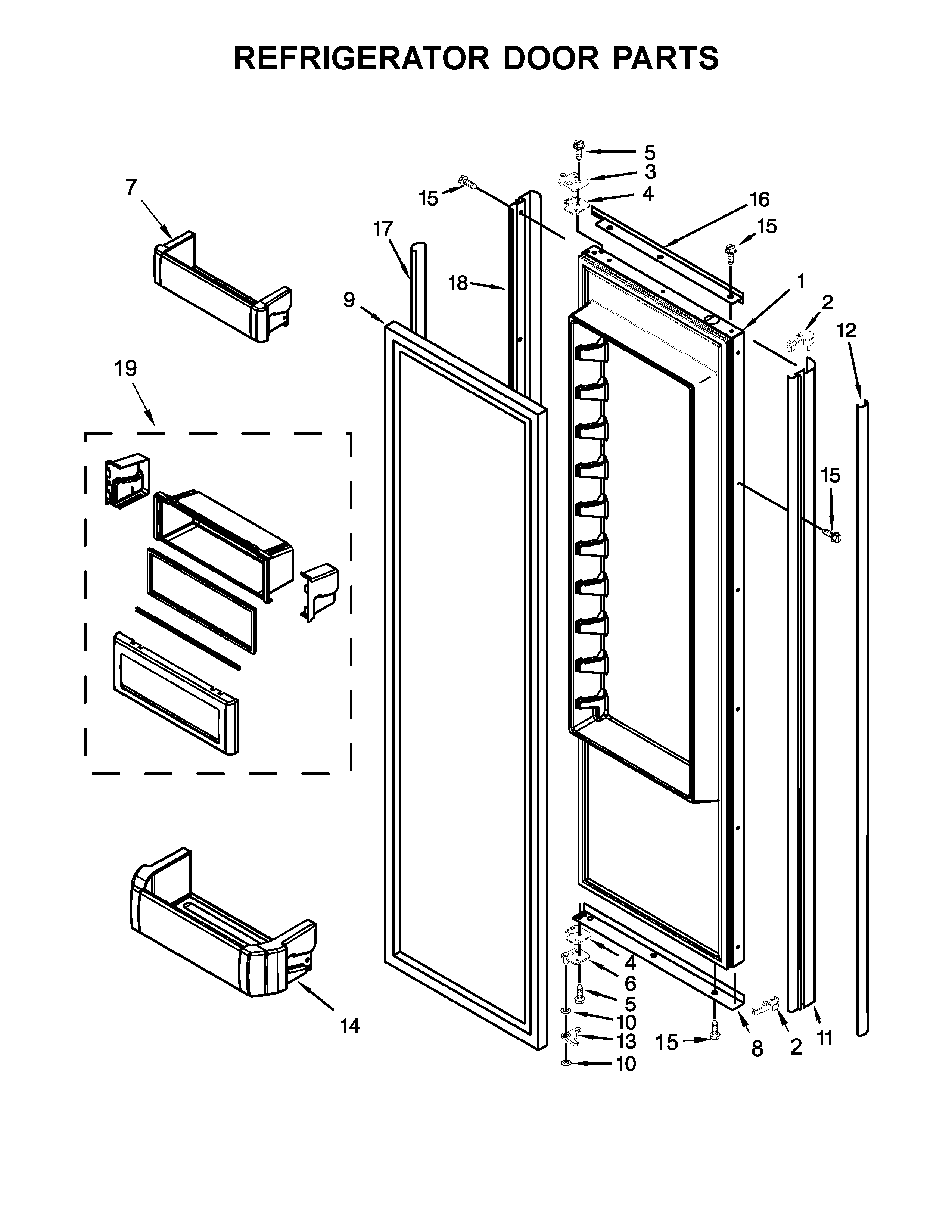 Refrigerator door parts