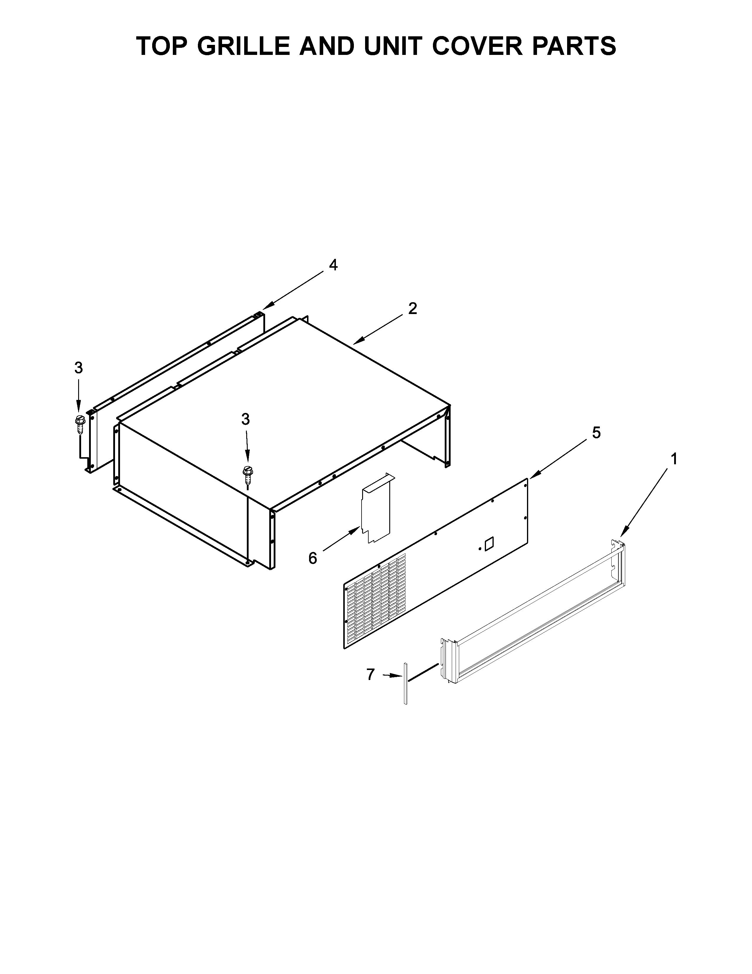 Top grille and unit cover parts