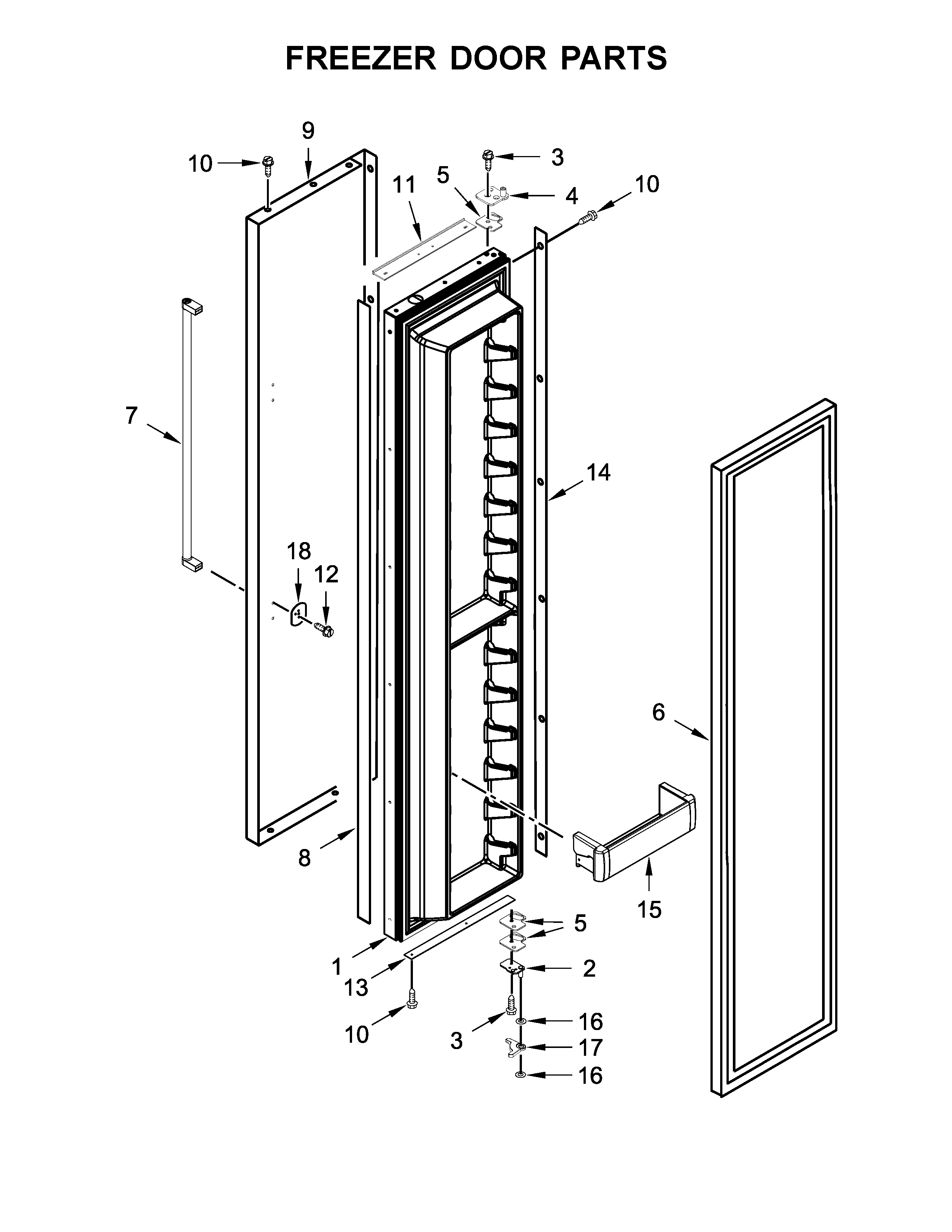 Freezer door parts