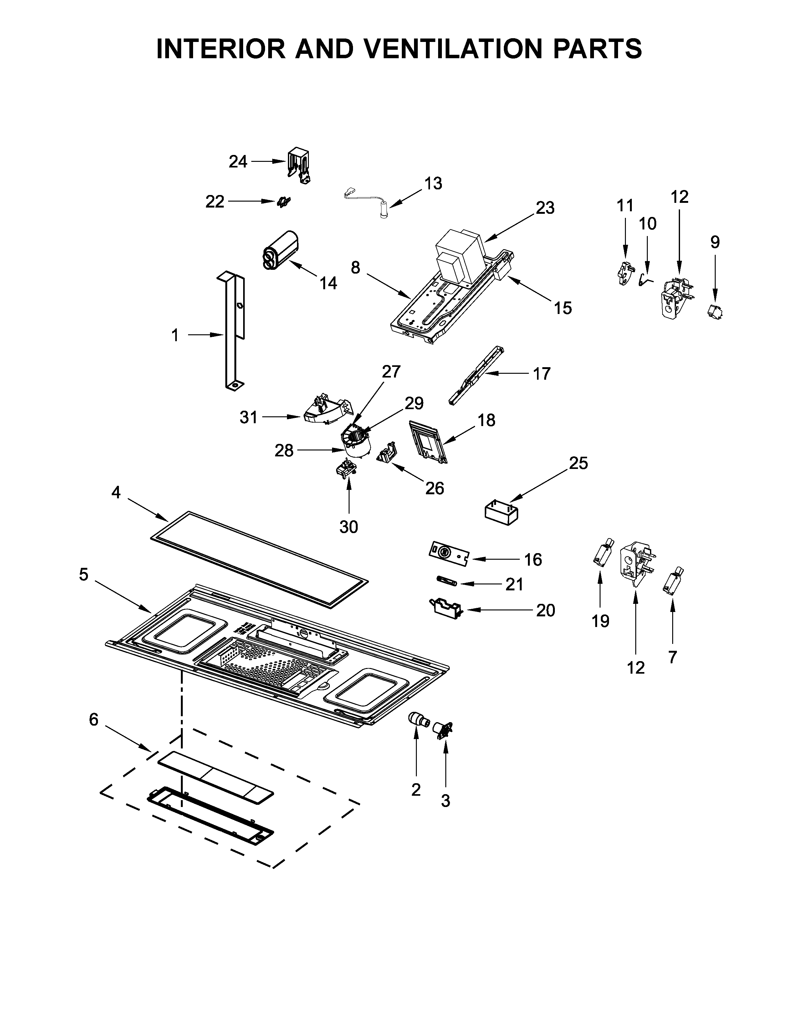 Interior and ventilation parts