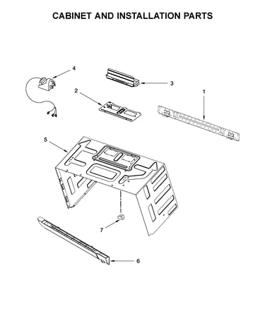 Cabinet and installation parts