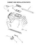 Cabinet and installation parts