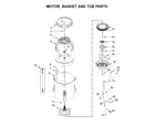Maytag MVWB835DW2 motor, basket and tub parts diagram