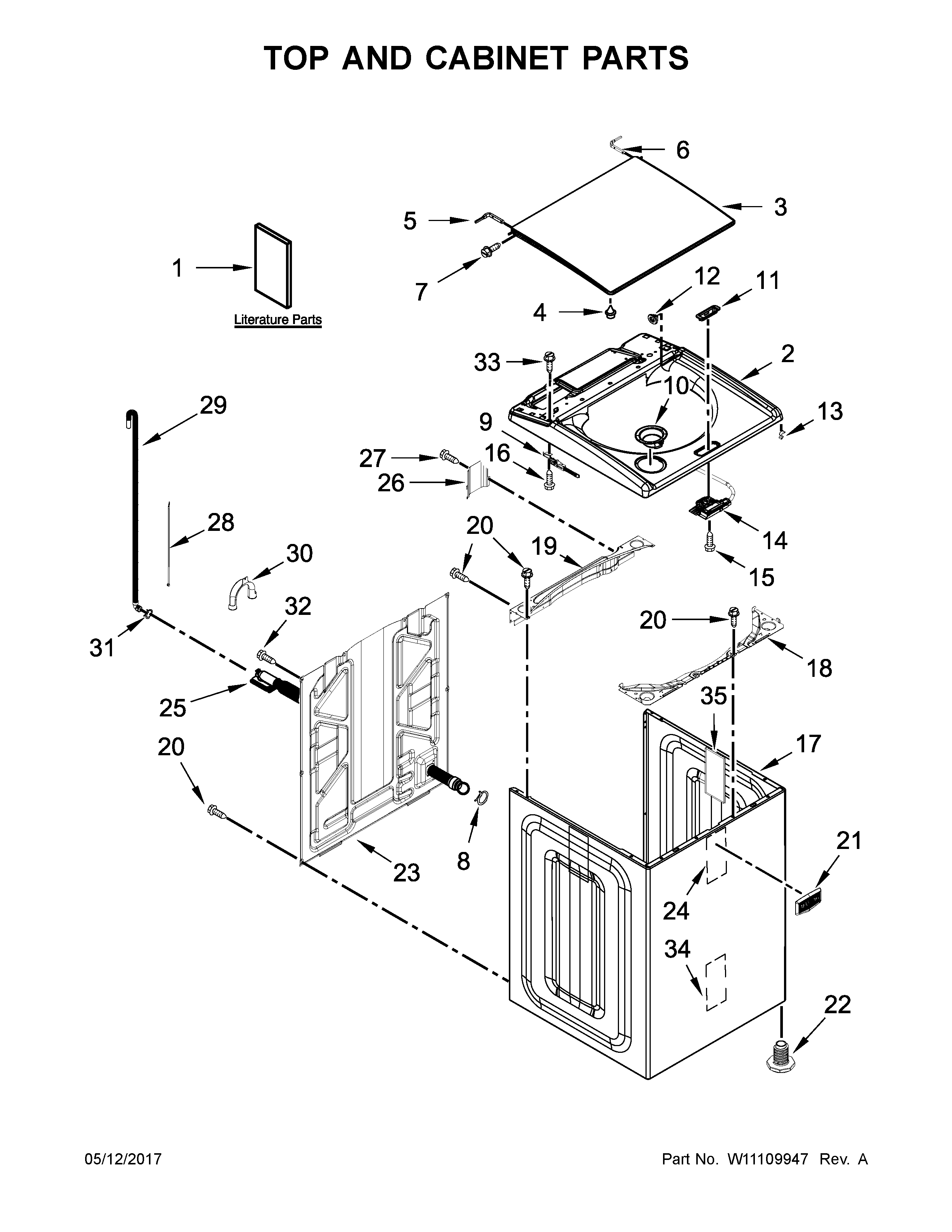 TOP AND CABINET PARTS