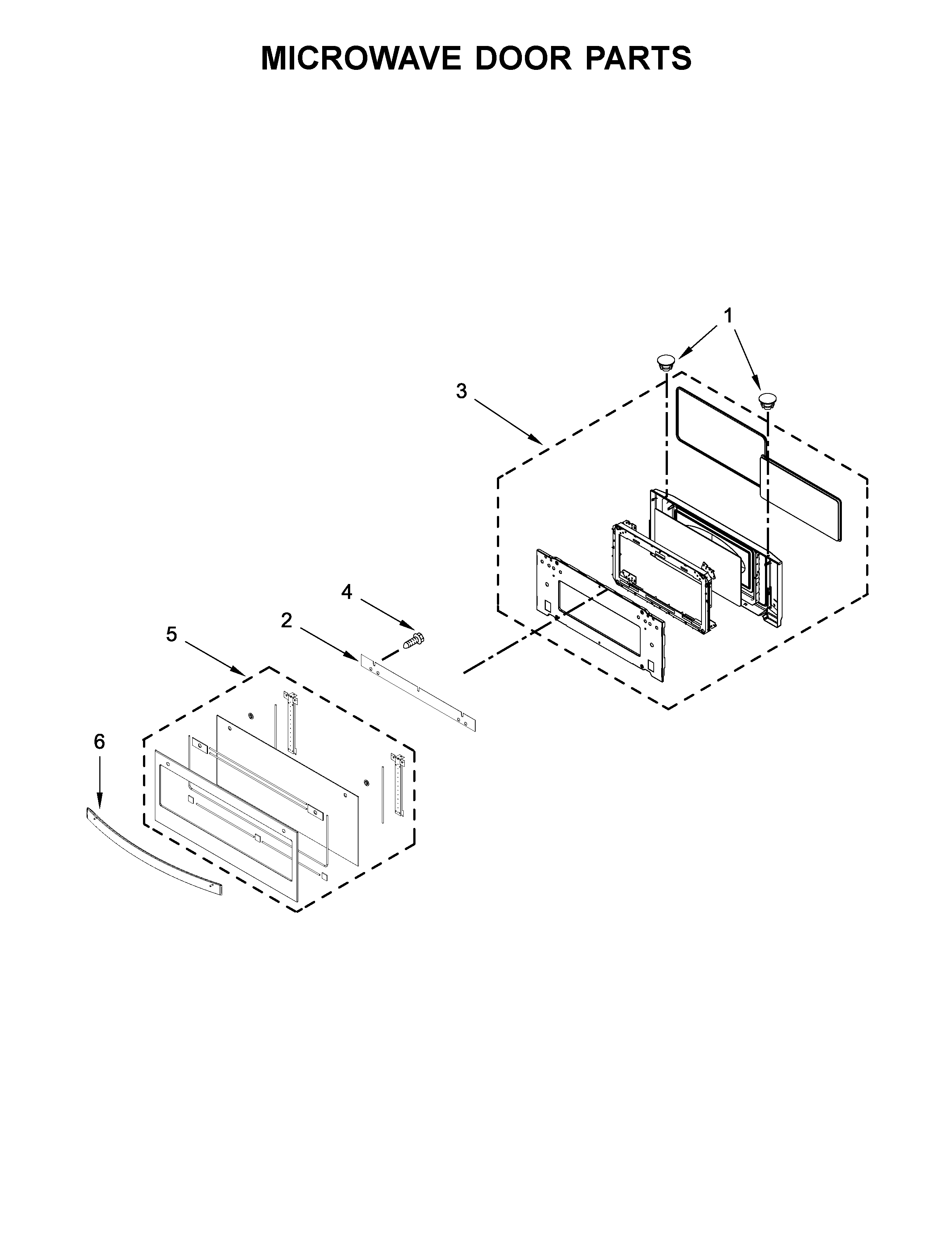Microwave door parts