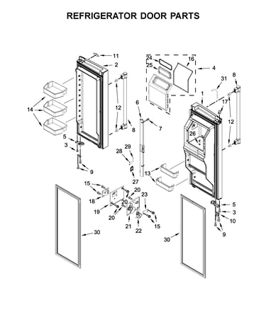 Refrigerator door parts