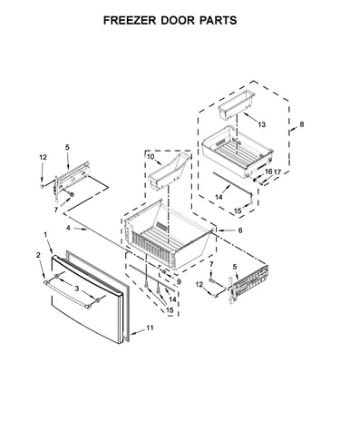 Freezer door parts