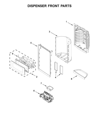 Dispenser front parts