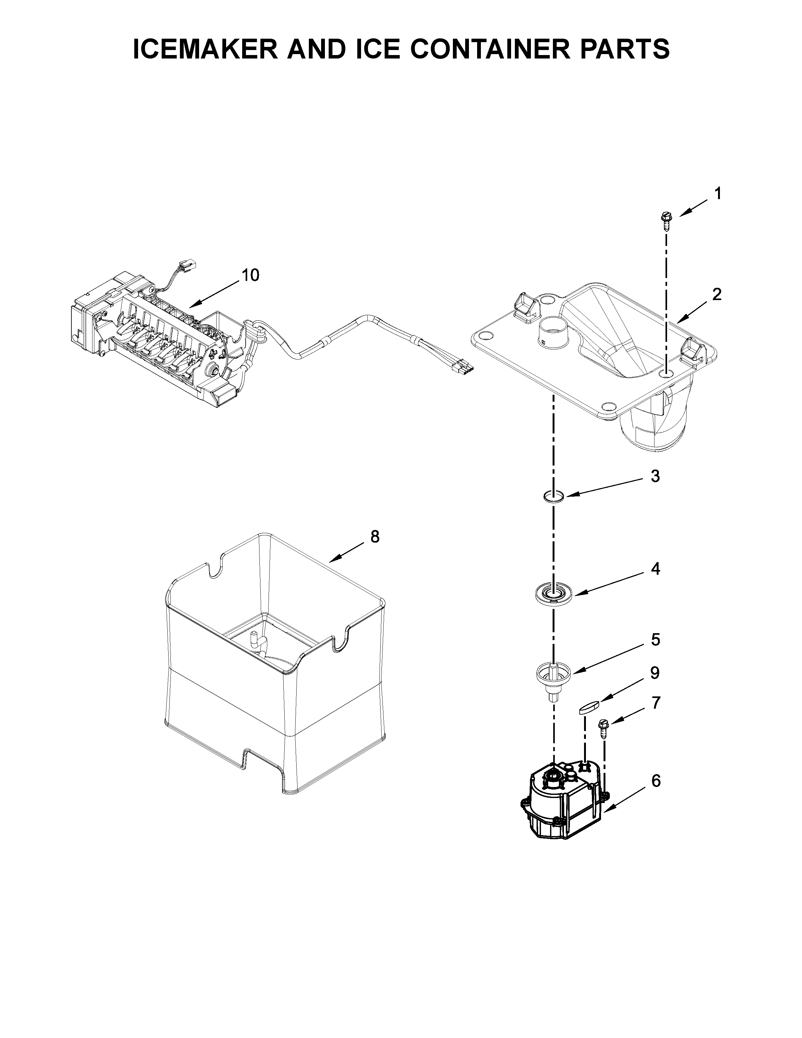 ICEMAKER AND ICE CONTAINER PARTS