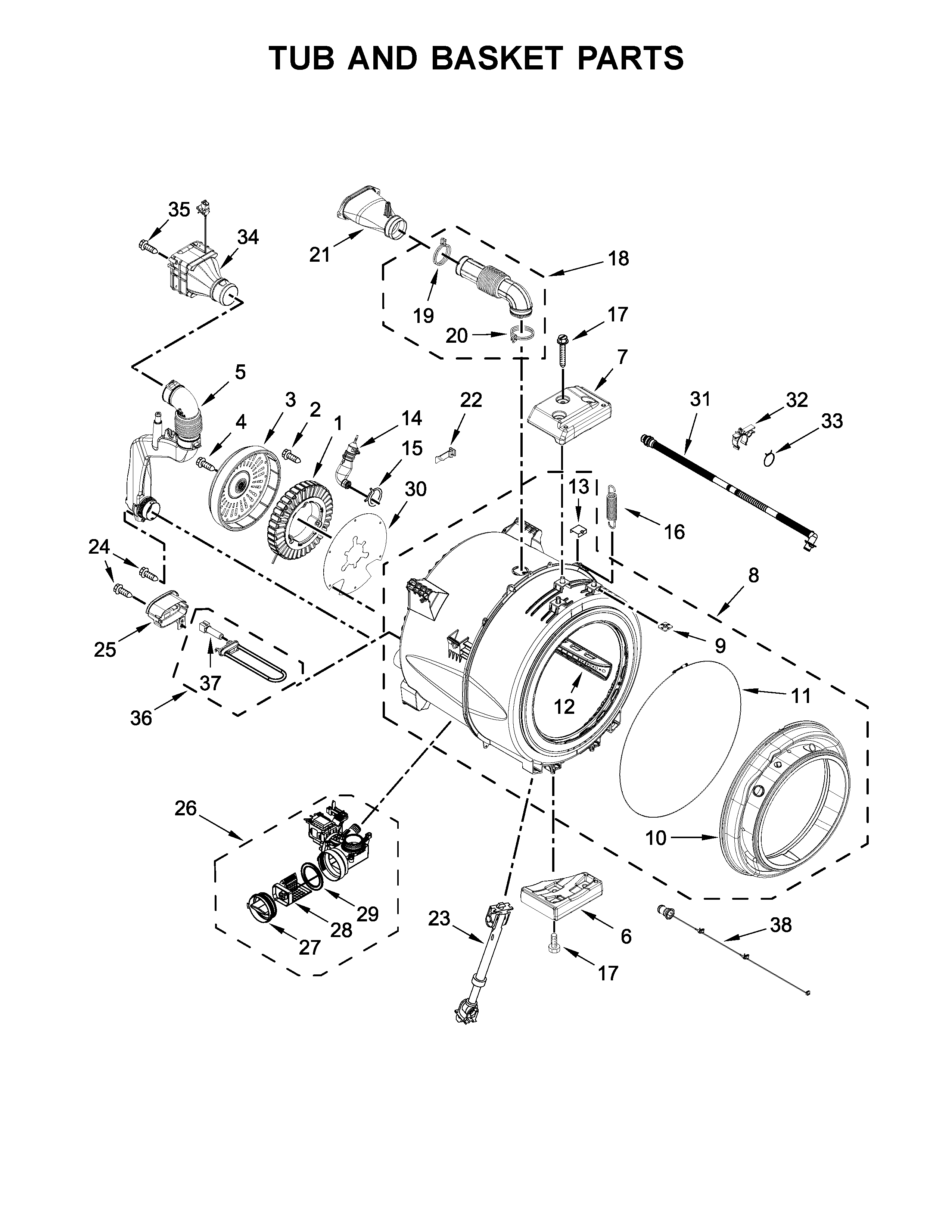 TUB AND BASKET PARTS