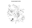 Maytag MHW5500FW1 tub and basket parts diagram
