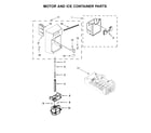 Maytag MSS26C6MFB00 motor and ice container parts diagram