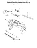 Cabinet and installation parts