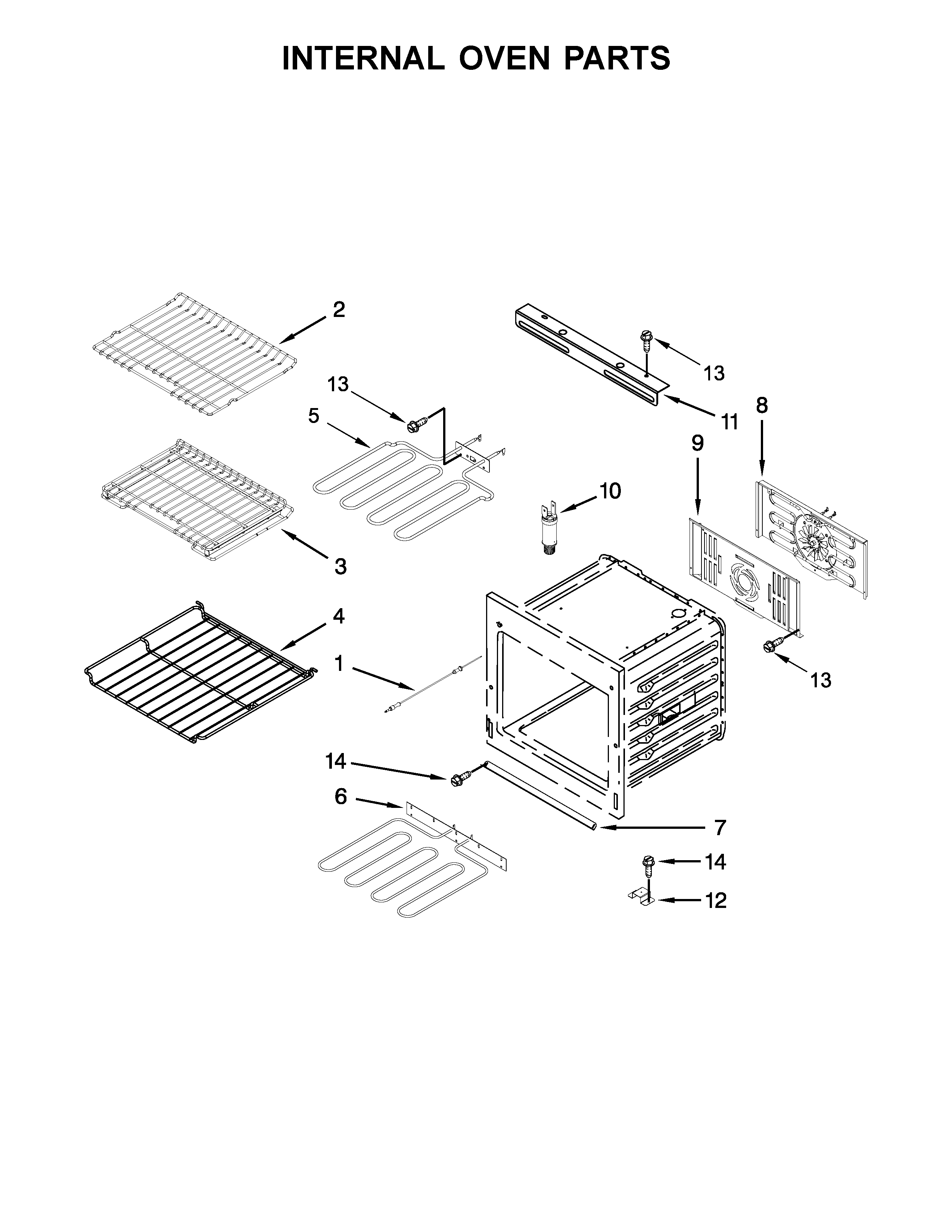 Internal oven parts