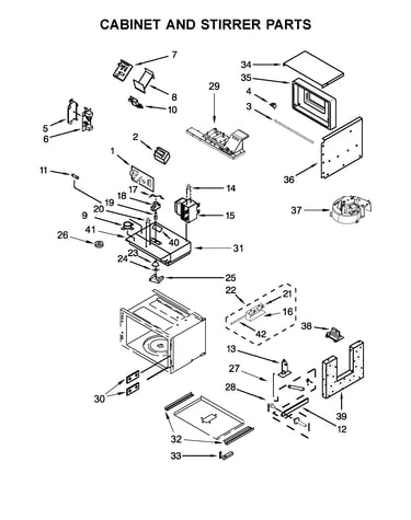 Cabinet and stirrer parts