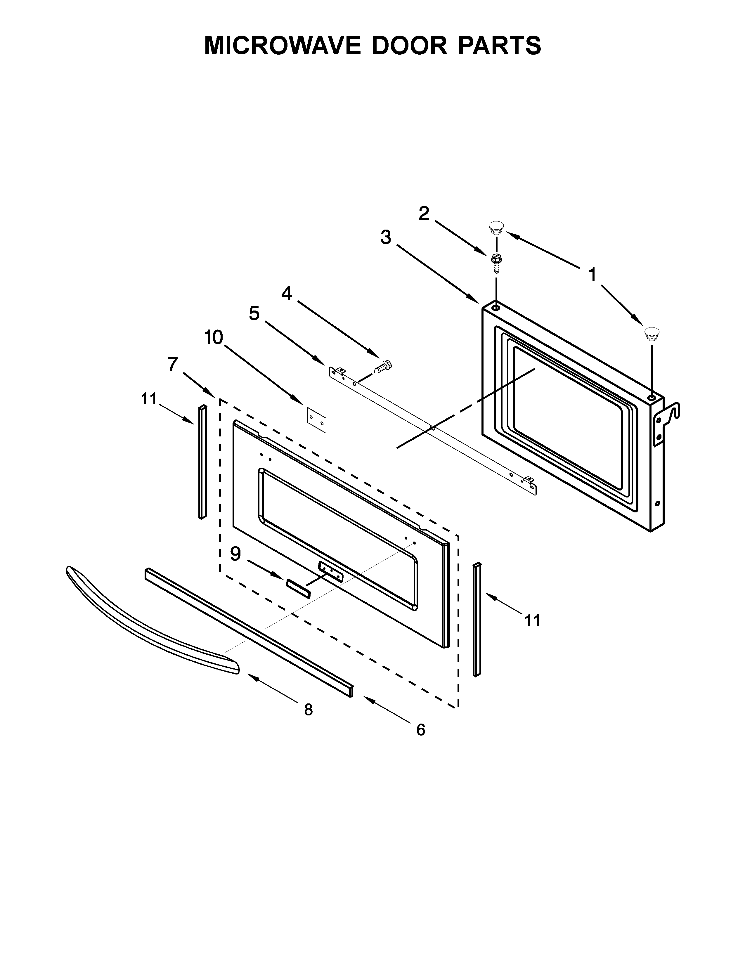 Microwave door parts