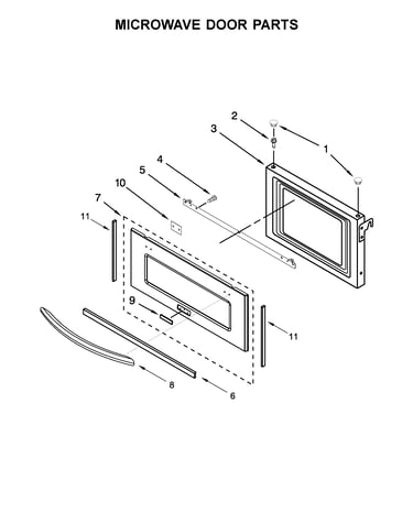 Microwave door parts