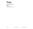 Whirlpool WSR57R18DH00 cover sheet diagram