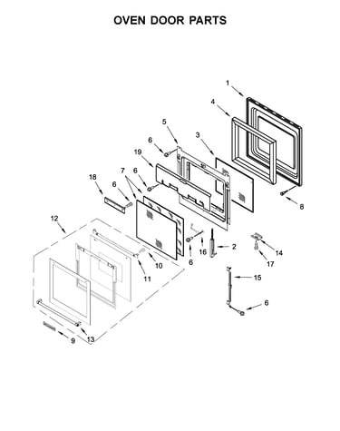 Oven door parts